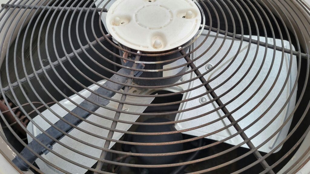 Top view of central AC unit fans