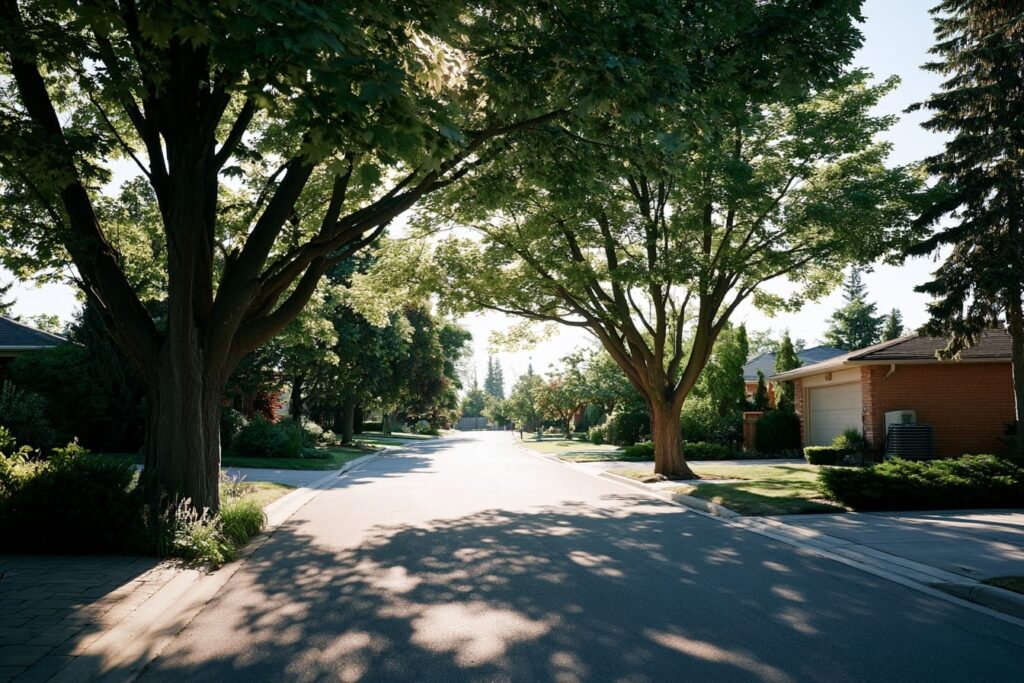Hot summer afternoon in a GTA suburban neighbourhood when air conditioners work hardest