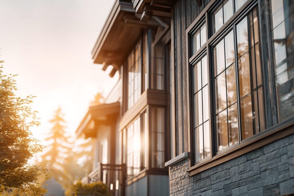 A sun-exposed home with large windows, showing how the house changes the best SEER2 rating